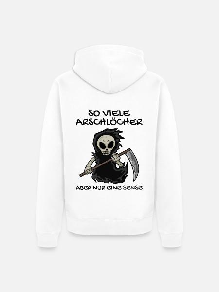 Sensenmann - Unisex Premium Bio Zip Hoodie - Weiß