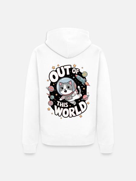 Out Of This World - Unisex Premium Organic Zip Hoodie - white
