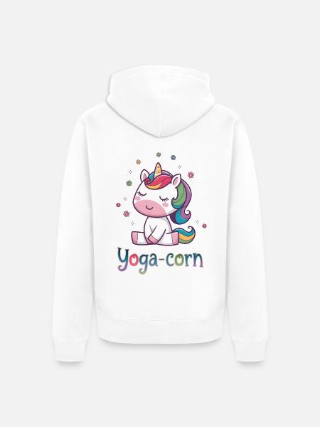 Yoga-Mais - Unisex Premium Bio Zip Hoodie - Weiß