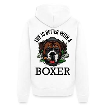 boxeur - Veste à capuche bio Premium Unisexe - blanc - Dos - Thijin (182cm)