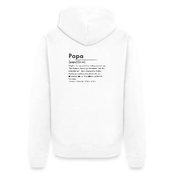 Papa définition  - Veste à capuche bio Premium Unisexe - blanc - Dos - Thijin (182cm)