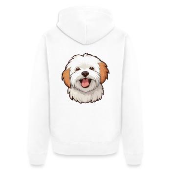 Cotons de Tulear Hunderasse Aquarell Karikatur Kawa - Unisex Premium Bio Zip Hoodie - Weiß - Hinten - Thijin (182cm)