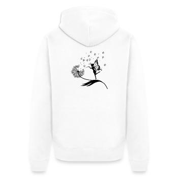 Papillons design puste fleurs prairie coeurs fées - Veste à capuche bio Premium Unisexe - blanc - Dos - Thijin (182cm)