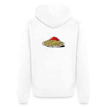 Spaghetti mit Tomaten - Unisex Premium Bio Zip Hoodie - Weiß - Hinten - Thijin (182cm)