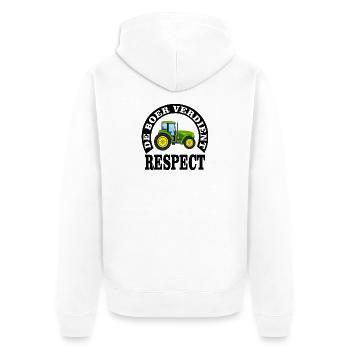 Les agriculteurs méritent le respect - Veste à capuche bio Premium Unisexe - blanc - Dos - Thijin (182cm)