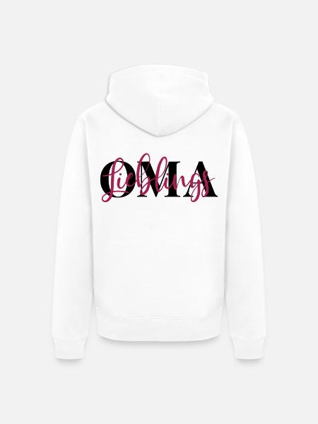 Lieblingsoma Oma - Unisex Premium Bio Zip Hoodie - Weiß