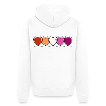 Cœurs lesbiennes lesbiennes - Veste à capuche bio Premium Unisexe - blanc - Dos - Thijin (182cm)