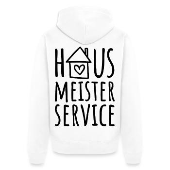 Hausmeisterservice - Hausmeister Service - Unisex Premium Bio Zip Hoodie - Weiß - Hinten - Thijin (182cm)