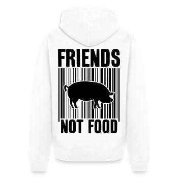 AMIS PAS DE NOURRITURE VEGAN - Veste à capuche bio Premium Unisexe - blanc - Dos - Thijin (182cm)