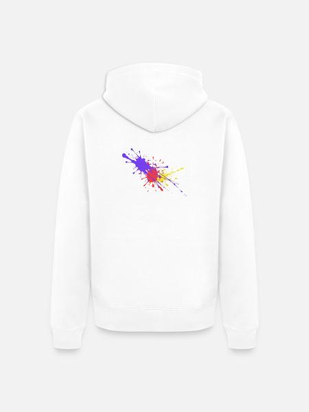 Taches de couleur colorées Cadeau élégant - Veste à capuche bio Premium Unisexe - blanc
