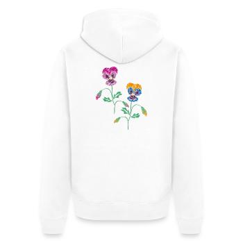 Pensée - Veste à capuche bio Premium Unisexe - blanc - Dos - Thijin (182cm)