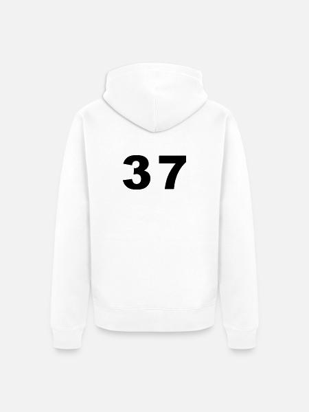 Number - 37 - siebenunddreißig - Unisex Premium Bio Zip Hoodie - Weiß