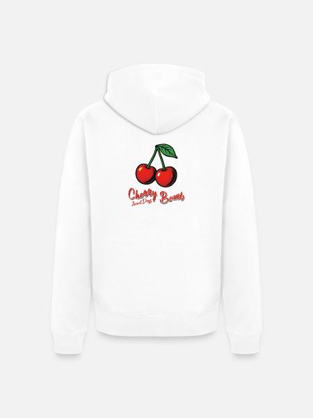 Kirsch-Mädchen - Unisex Premium Bio Zip Hoodie - Weiß