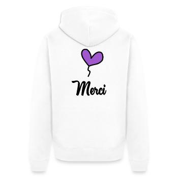 MERCI. MAÎTRESSE. MAÎTRE. MERCI MAÎTRESSE - Veste à capuche bio Premium Unisexe - blanc - Dos - Thijin (182cm)
