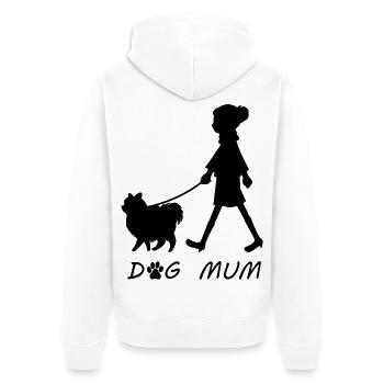 Dog Mum - Unisex Premium Bio Zip Hoodie - Weiß - Hinten - Thijin (182cm)