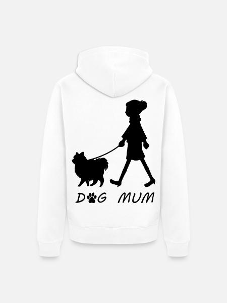 Dog Mum - Unisex Premium Organic Zip Hoodie - white