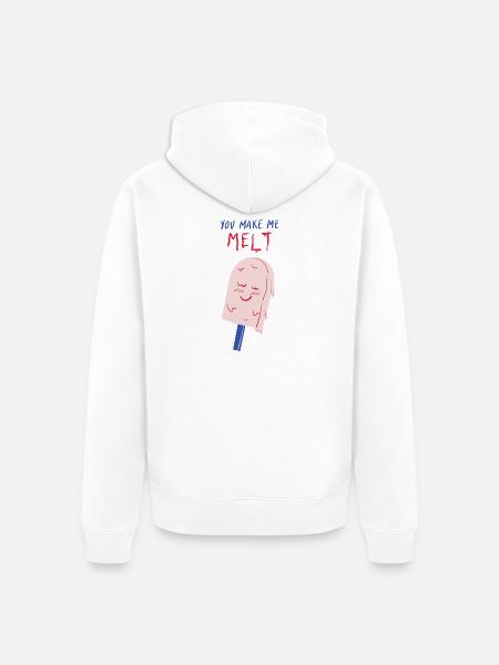 you make me melt icecream - Unisex Premium Organic Zip Hoodie - white