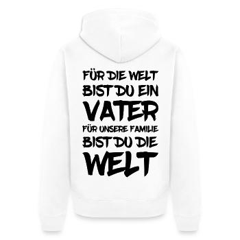 Bester Vater - Unisex Premium Bio Zip Hoodie - Weiß - Hinten - Thijin (182cm)