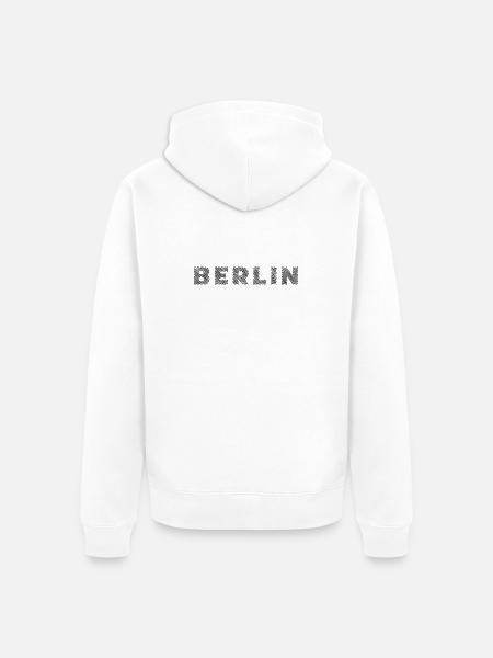 Berlin German Capital Hatching Letter - Unisex Premium Organic Zip Hoodie - white
