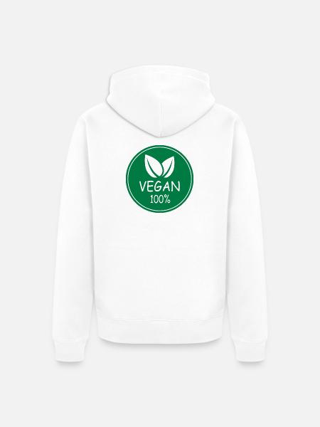 vegan 100% - Unisex Premium Bio Zip Hoodie - Weiß