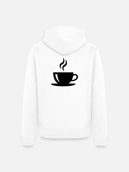 Kaffeetasse - Unisex Premium Bio Zip Hoodie - Weiß