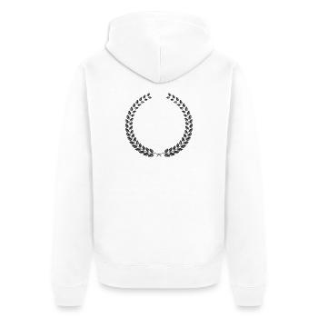 Laurel Wreath Vintage Award Badge Frame Vector - Unisex Premium Bio Zip Hoodie - Weiß - Hinten - Thijin (182cm)