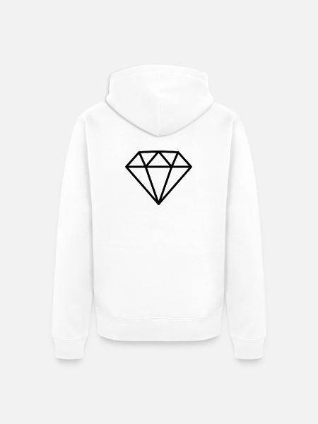 Diamant - Unisex Premium Bio Zip Hoodie - Weiß