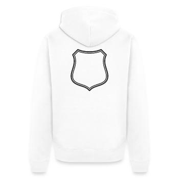 Leeres Schildlinien-Symbol Abzeichen Wappen Umrisssymbol - Unisex Premium Bio Zip Hoodie - Weiß - Hinten - Thijin (182cm)