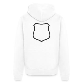 Leeres Schildlinien-Symbol Abzeichen Wappen Umrisssymbol - Unisex Premium Bio Zip Hoodie - Weiß - Hinten - Thijin (182cm)