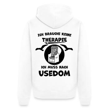 Usedom – Urlaub & Erinnerungen - Unisex Premium Bio Zip Hoodie - Weiß - Hinten - Thijin (182cm)