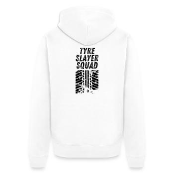 Reifentöter-Kader - Unisex Premium Bio Zip Hoodie - Weiß - Hinten - Thijin (182cm)