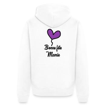 BONNE FÊTE MAMIE - Veste à capuche bio Premium Unisexe - blanc - Dos - Thijin (182cm)
