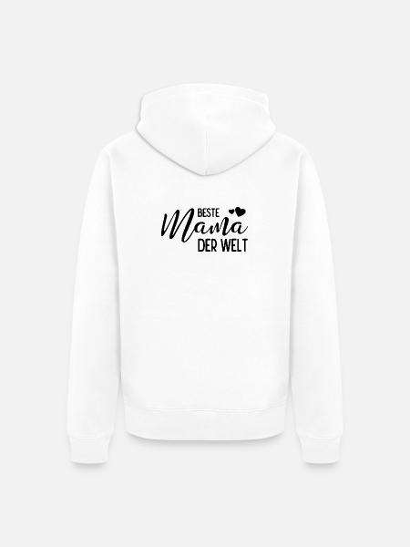 Beste Mama der Welt - Unisex Premium Bio Zip Hoodie - Weiß