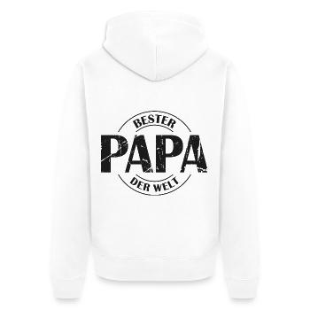 Bester Papa der Welt - Unisex Premium Bio Zip Hoodie - Weiß - Hinten - Thijin (182cm)