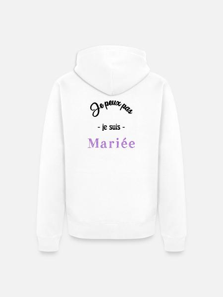 MARIEE. EVJF - Veste à capuche bio Premium Unisexe - blanc