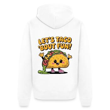 Let's Taco 'Bout Fun! - Unisex Premium Bio Zip Hoodie - Weiß - Hinten - Thijin (182cm)