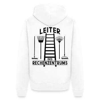 LEITER DES RECHENZENTRUMS - Unisex Premium Bio Zip Hoodie - Weiß - Hinten - Thijin (182cm)