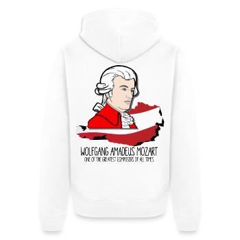 Wolfgang Amadeus Mozart - greatest composer - Unisex Premium Bio Zip Hoodie - Weiß - Hinten - Thijin (182cm)