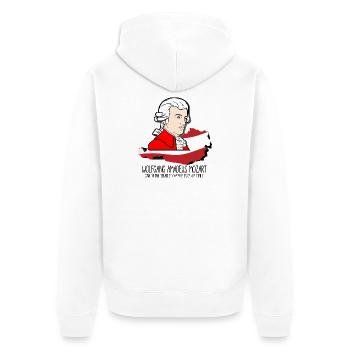 Wolfgang Amadeus Mozart - greatest composer - Unisex Premium Bio Zip Hoodie - Weiß - Hinten - Thijin (182cm)