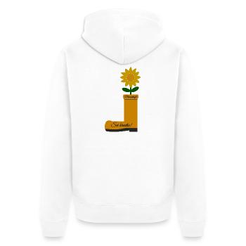 Flower Boots - Unisex Premium Organic Zip Hoodie - white - Back - Thijin (182cm)