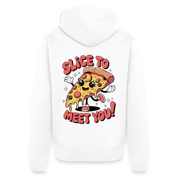 Slice To Meet You! - Unisex Premium Organic Zip Hoodie - white - Back - Thijin (182cm)
