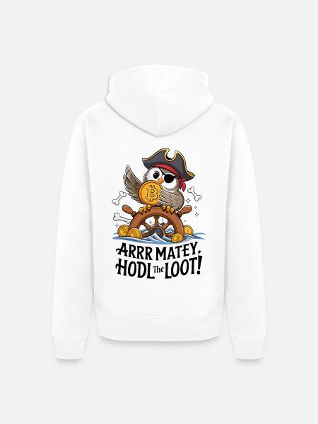 Hodl The Loot! - Unisex Premium Organic Zip Hoodie - white