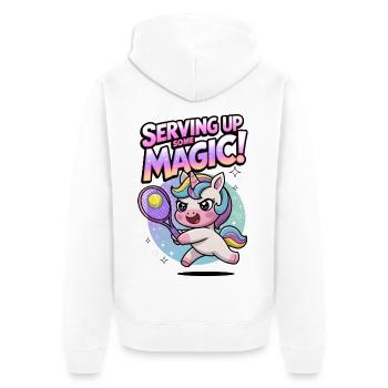 Serving Up Some Magic! - Unisex Premium Organic Zip Hoodie - white - Back - Thijin (182cm)