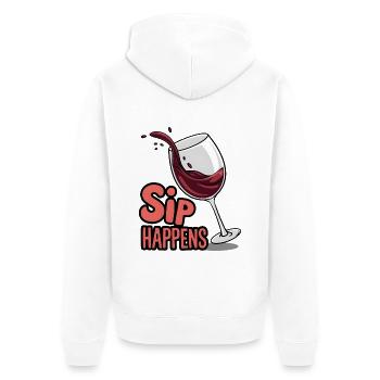 Schluck passiert - Unisex Premium Bio Zip Hoodie - Weiß - Hinten - Thijin (182cm)