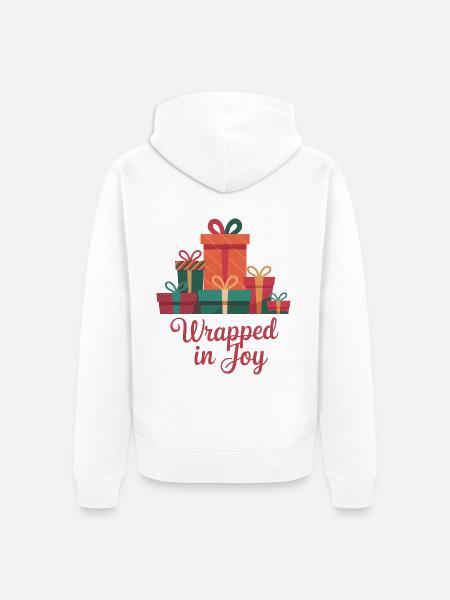 Eingehüllt in Freude - Unisex Premium Bio Zip Hoodie - Weiß