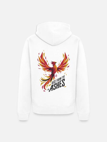 Rise From The Ashes - Unisex Premium Organic Zip Hoodie - white