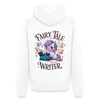 Fairy Tale Writer - Unisex Premium Organic Zip Hoodie - white - Back - Thijin (182cm)