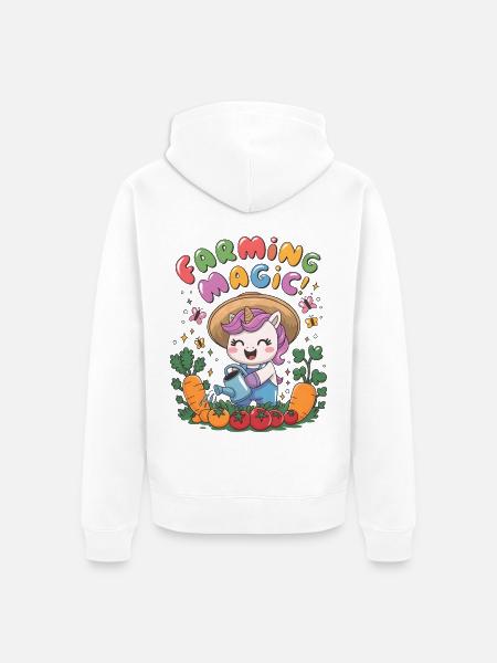 Farming Magic! - Unisex Premium Organic Zip Hoodie - white