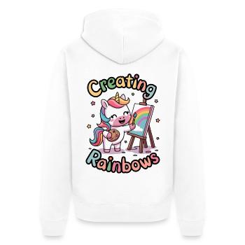 Erstellen von Regenbögen - Unisex Premium Bio Zip Hoodie - Weiß - Hinten - Thijin (182cm)