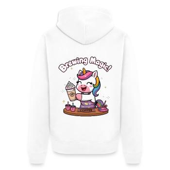 Brewing Magic! - Unisex Premium Organic Zip Hoodie - white - Back - Thijin (182cm)